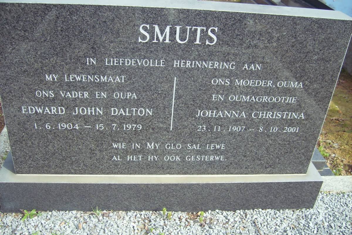 SMUTS Edward John Dalton 1904-1979 &amp; Johanna Christina 1907-2001