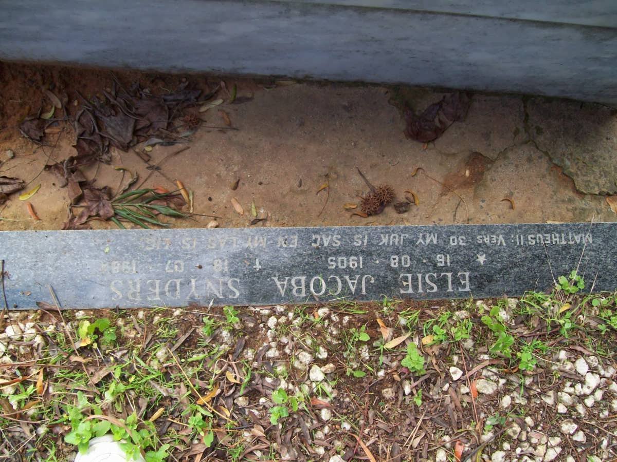 SNYDERS Elsie Jacoba 1905-198?