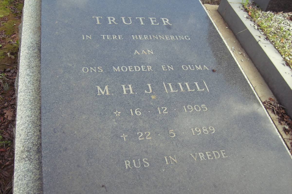 TRUTER M.H.J. 1905-1989