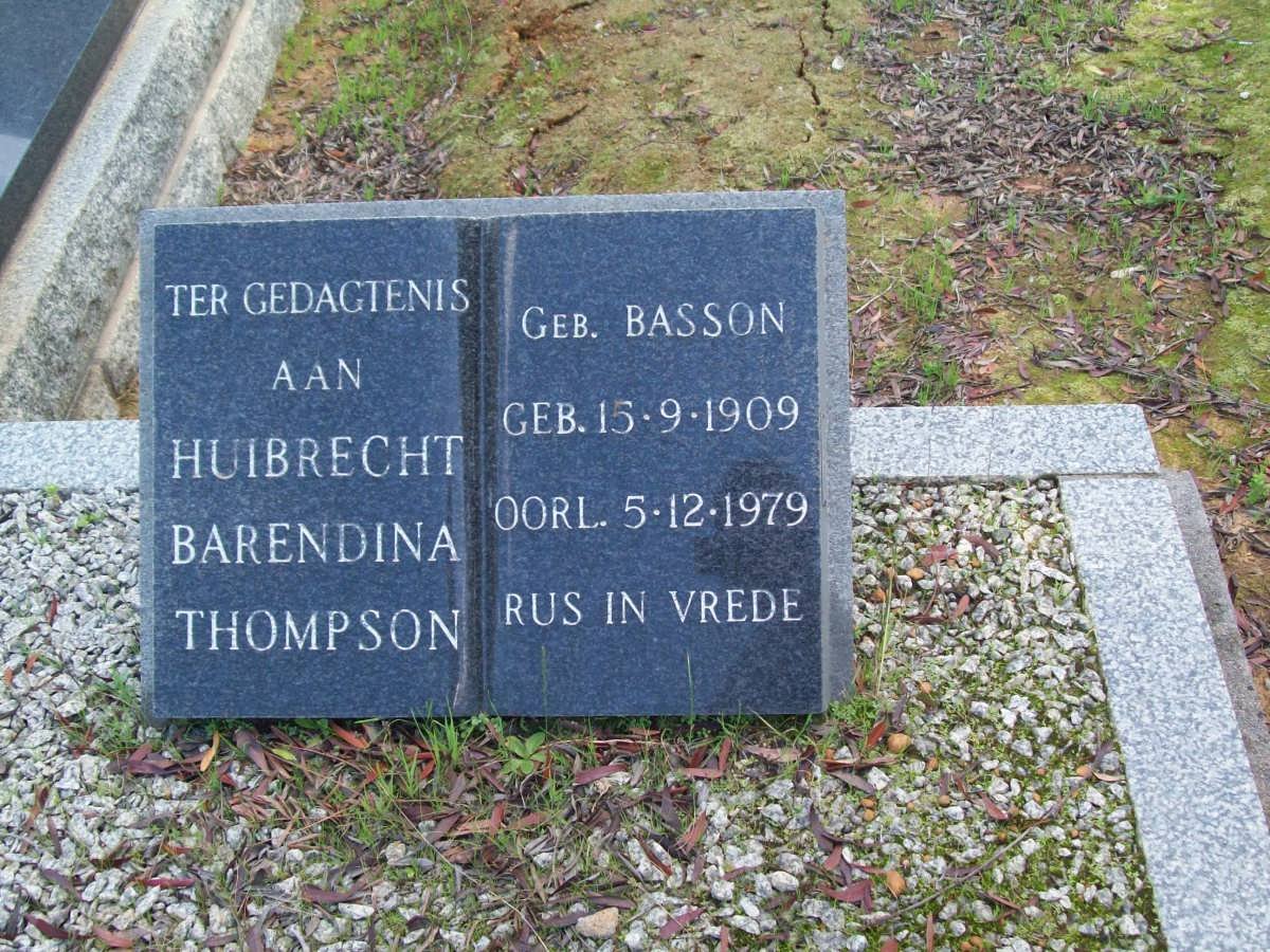 THOMPSON Huibrecht Barendina geb BASSON 1909-1979