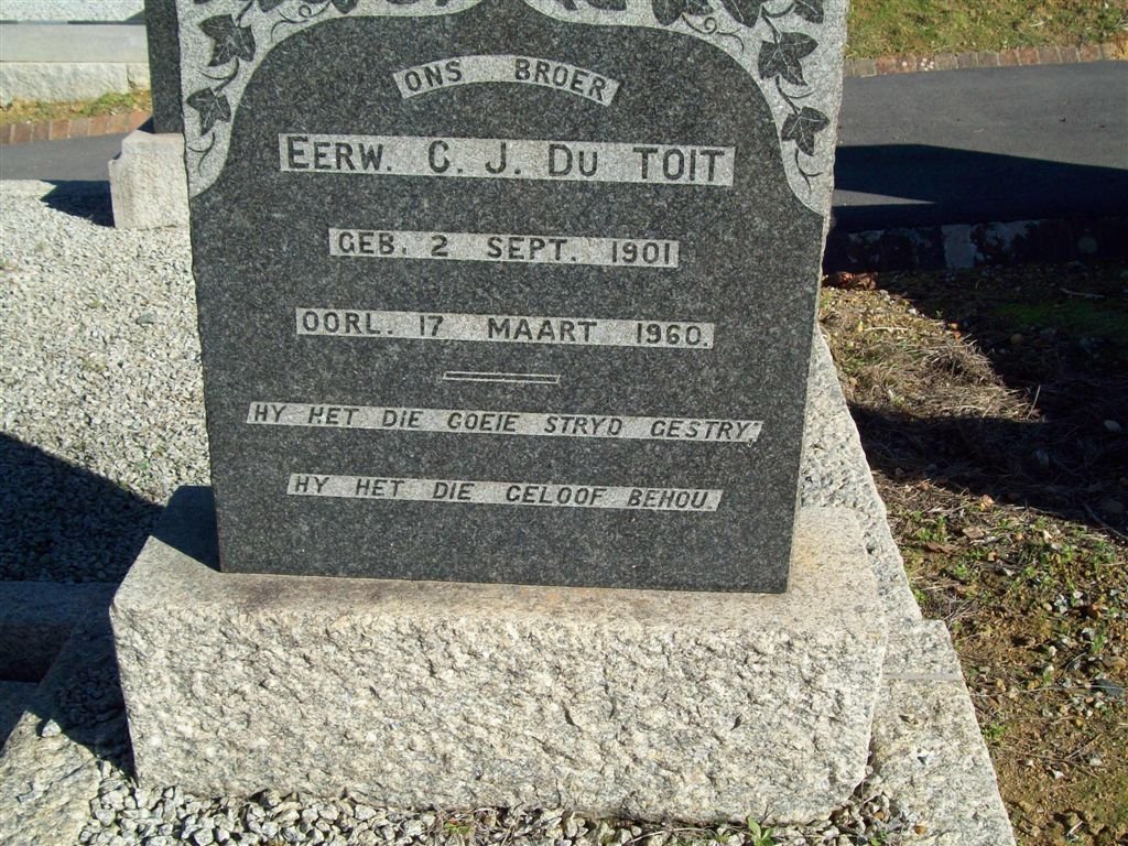 TOIT C.J., du 1901-1960