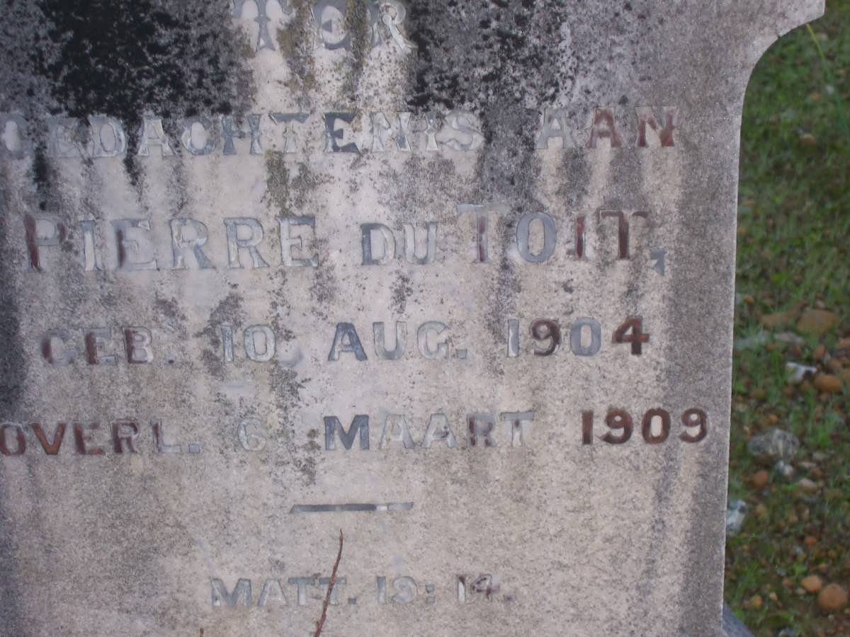 TOIT Pierre, du 1904-1909