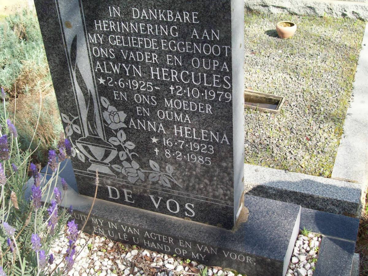 VOS Alwyn Hercules, de  1925-1979 &amp; Anna Helena 1923-1985