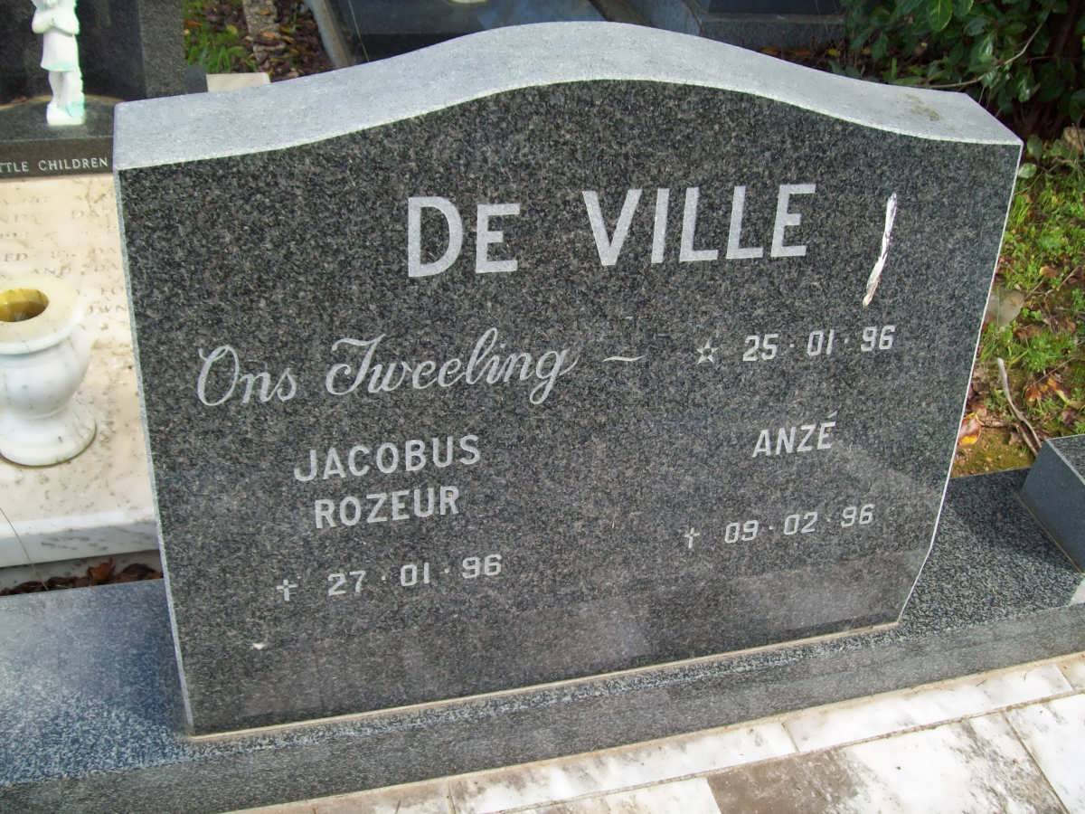 VILLE Jacobus Rozeur, de -1996 :: DE VILLE Anzé -1996