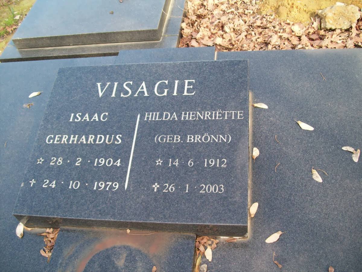 VISAGIE Isaac Gerhardus 1904-1979 &amp; Hilda Henriëtte BRöNN 1912-2003