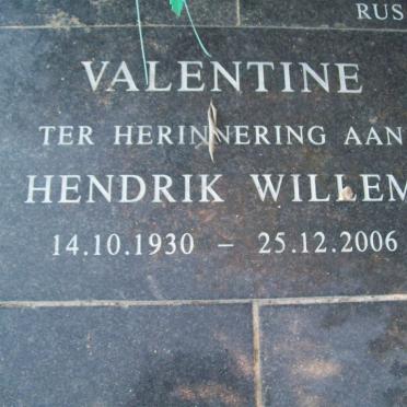 VALENTINE Hendrik Willem 1930-2006