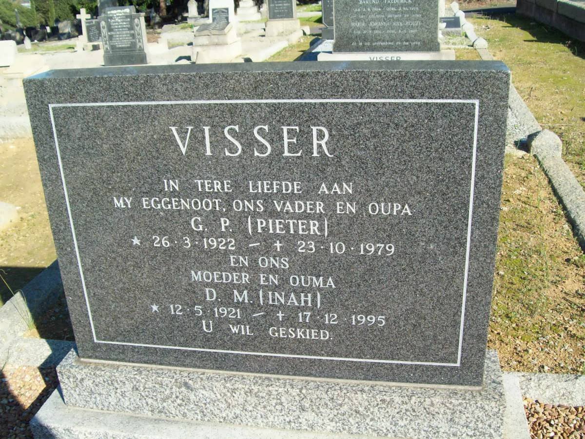 VISSER G.P. 1922-1979 &amp; D.M. 1921-1995