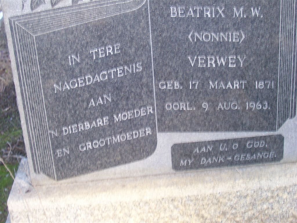 VERWEY Beatrix M.W. 1871-1963