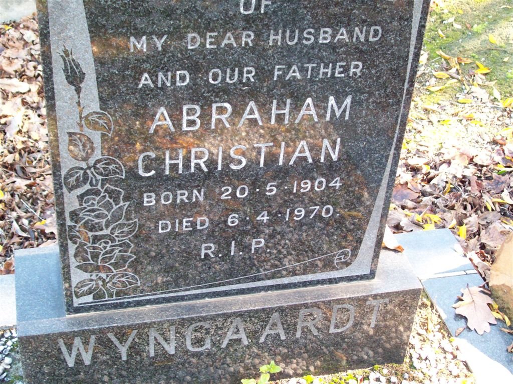 WYNGAARDT Abraham Christian 1904-1970