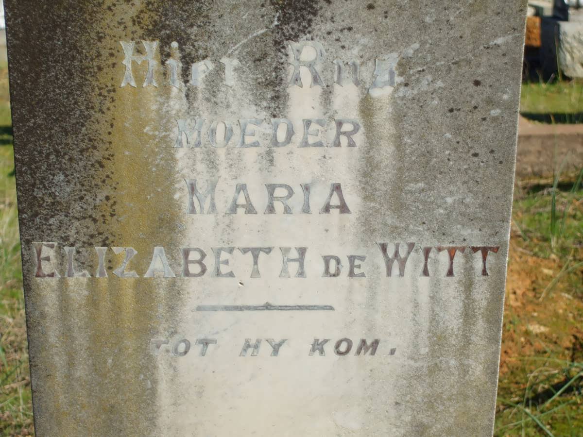 WITT Maria Elizabeth, de