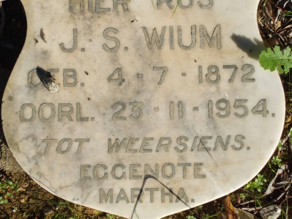 WIUM J.S. 1872-1954