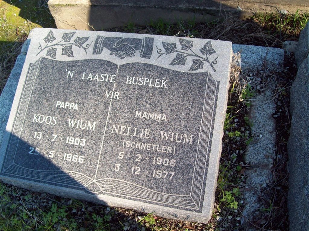 WUIM Koos 1903-1966 &amp; Nellie SCHNETLER 1906-1977