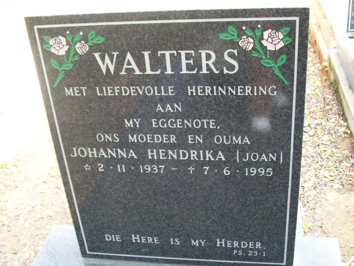 WALTERS Johanna Hendrika 1937-1995