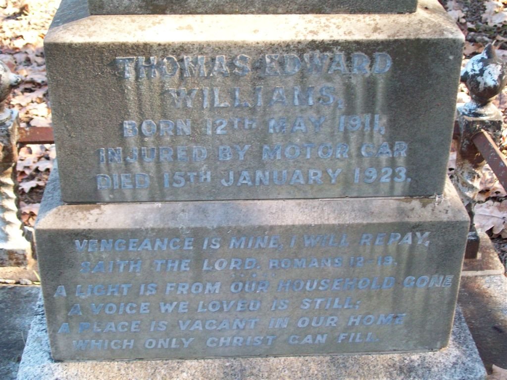 WILLIAMS Thomas Edward 1911-1923