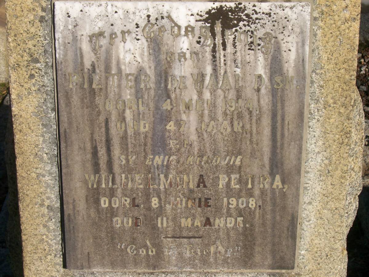 WAAL Pieter, de -1914 :: DE WAAL Wilhelmina Petra -1908
