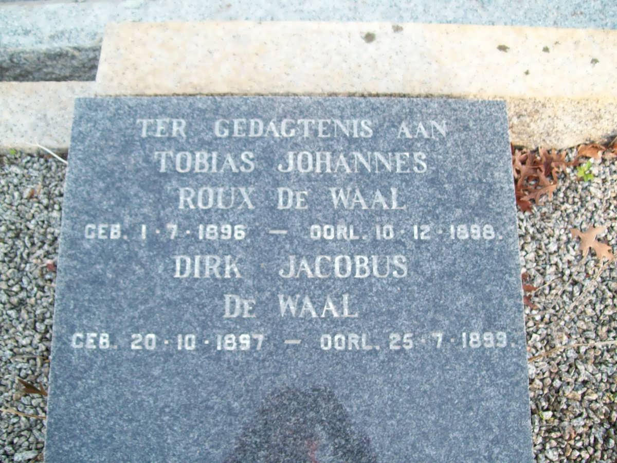 WAAL Tobias Johannes Roux, de 1896-1898 :: DE WAAL Dirk Jacobus 1897-1899