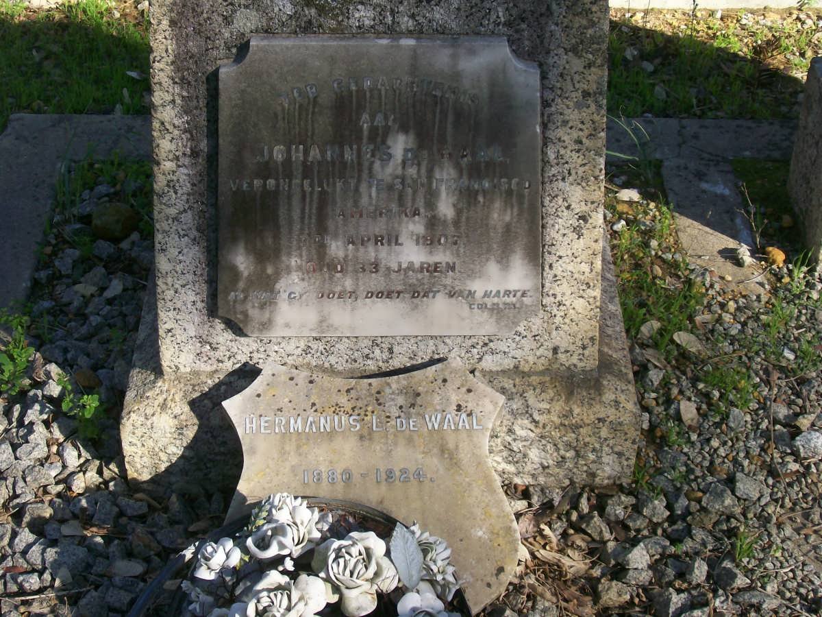 WAAL Johannes, de -1907  :: DE WAAL Hermanus L. 1880-1924