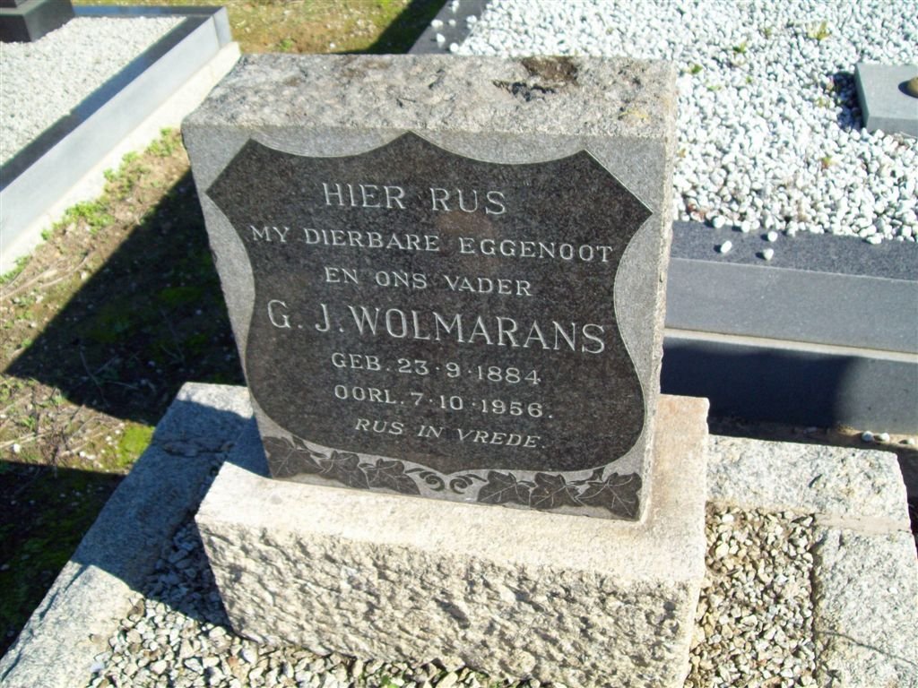 WOLMARANS G.J. 1884-1956