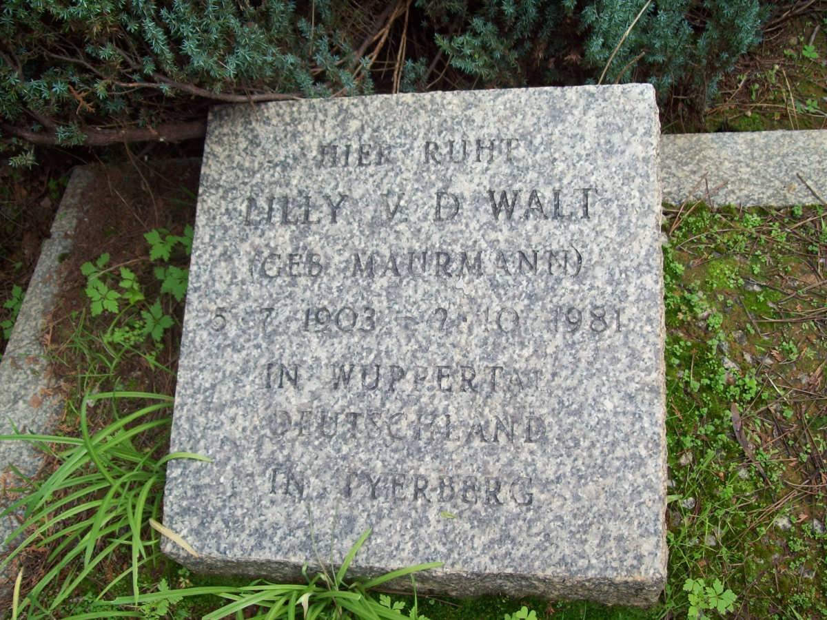WALT Lilly, v.d. nee MAURMANN 1903-1981