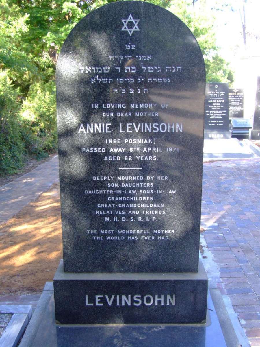 LEVINSOHN Annie nee POSNIAK -1971