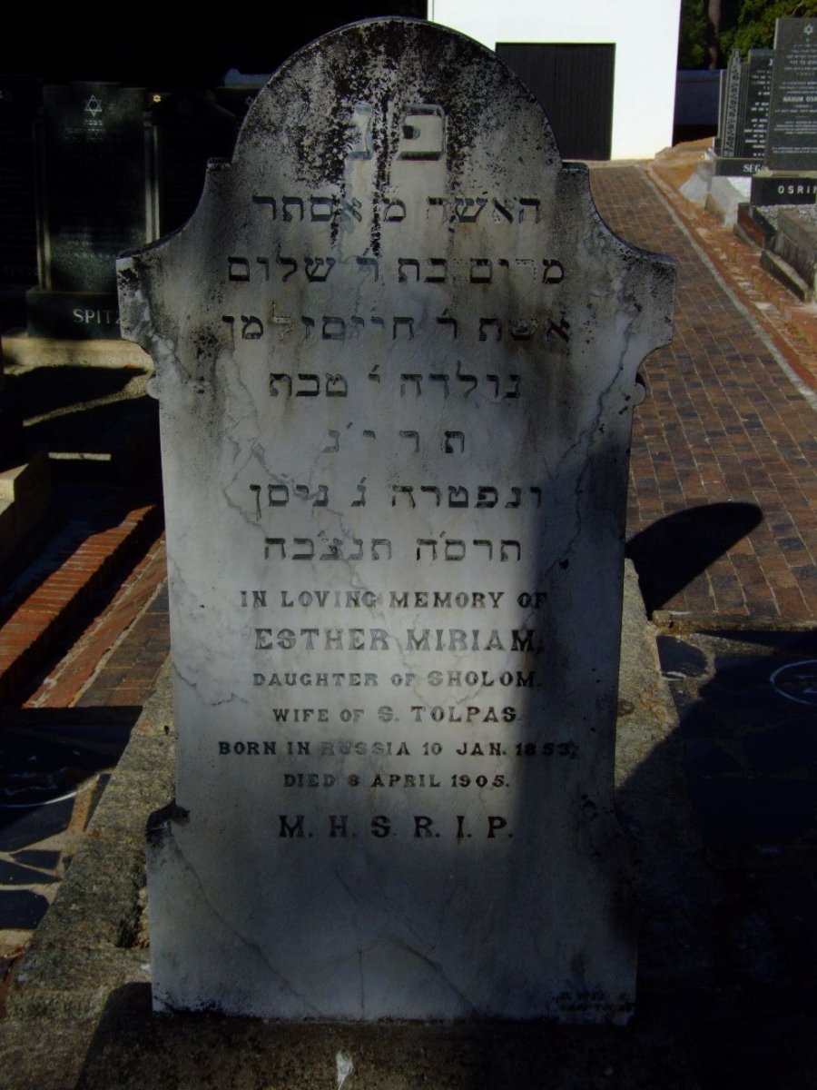 TOLPAS Esther Miriam 1853-1905