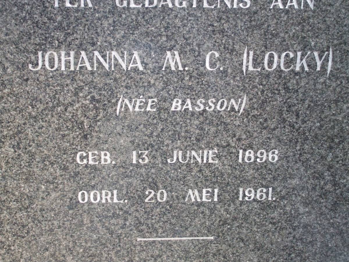 ? Johanna M.C. nee BASSON 1896-1961
