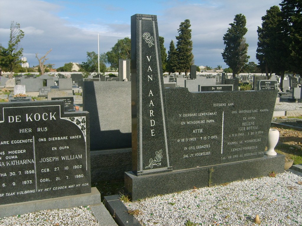 AARDE Attie, van 1903-1973 &amp; Helene BOTHA 1903-1994