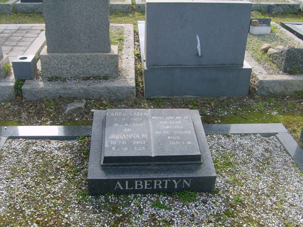 ALBERTYN Carel Aaron 1902-1971 &amp; Johanna M. 1903-1971