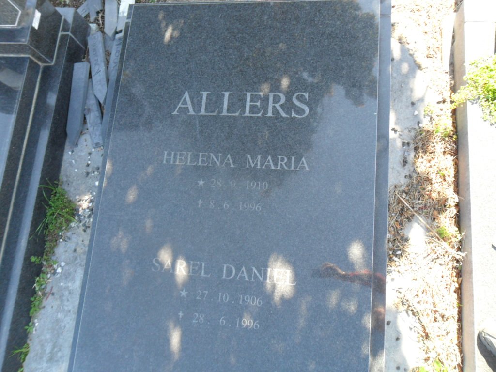 ALLERS Sarel Daniel 1906-1996 &amp; Helena Maria 1910-1996