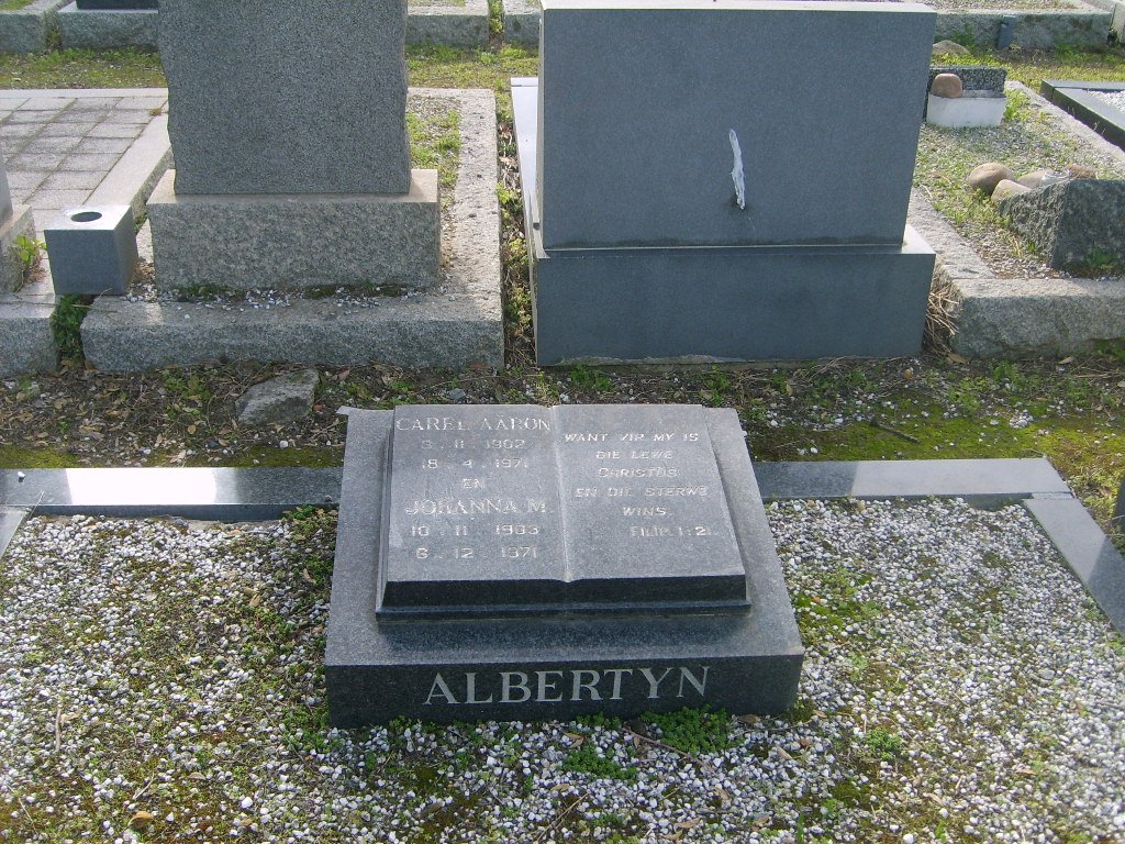 ALBERTYN Carel Aaron 1902-1971 &amp; Johanna M. 1903-1971