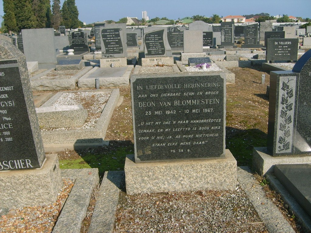 BLOMMESTEIN Deon, van 1942-1967