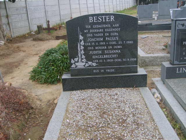 BESTER Joachim Paulus 1919-1980 &amp; Judith Susanna ENGELBRECHT 1909-1998