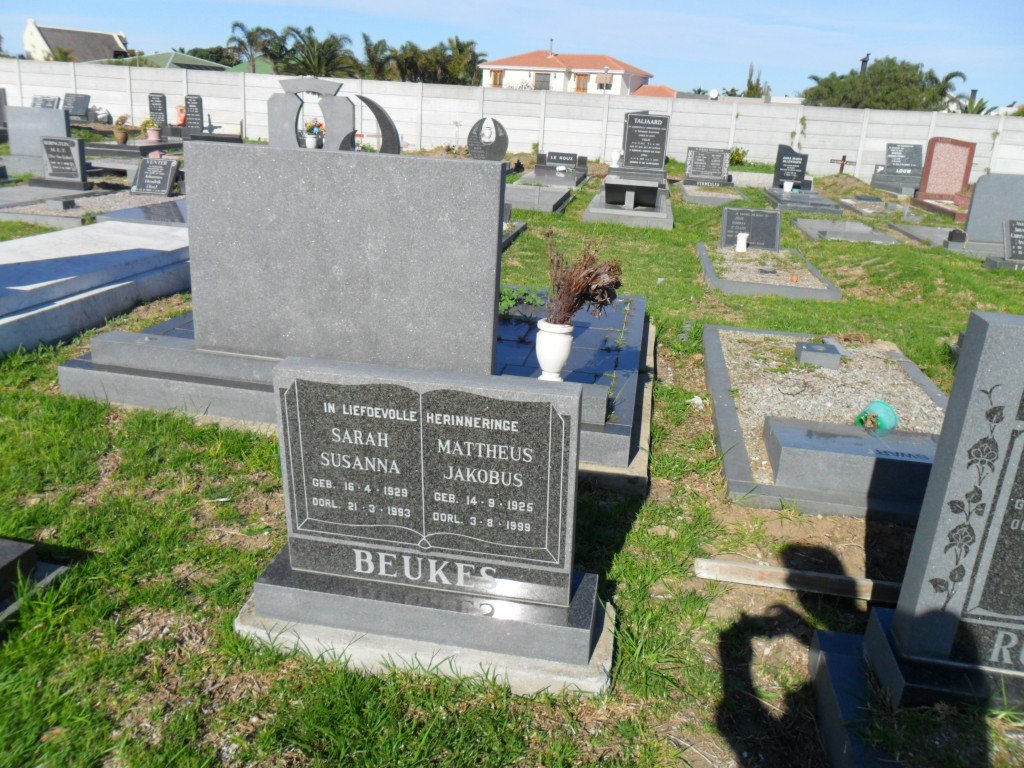 BEUKES Mattheus Jakobus 1925-1999 &amp; Sarah Susanna 1929-1993