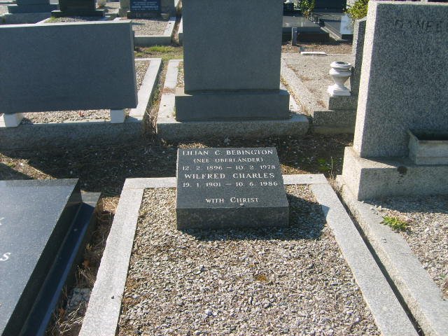 BEBINGTON Wilfred Charles 1901-1986 &amp; Lilian C. UNDERLANDER 1896-1978