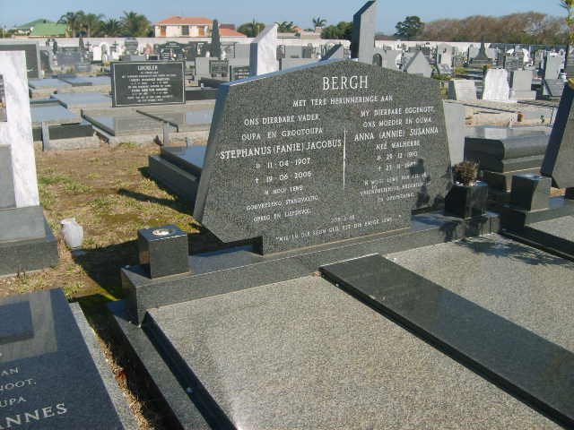 BERGH Stephanus Jacobus 1907-2006 &amp; Anna Susanna MALHERBE 1910-19??