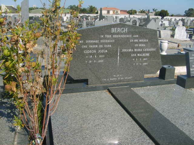 BERGH Gideon Jozua 1910-1995 &amp; Johanna Maria Catharina MALHERBE 1911-1997