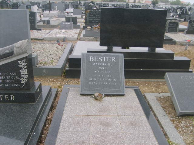 BESTER Martha G.J. 1912-1983
