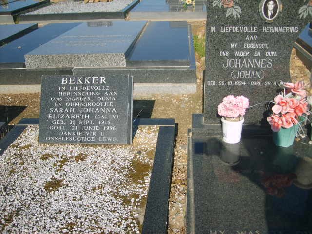 BEKKER Sarah Johanna Elizabeth 1915-1996