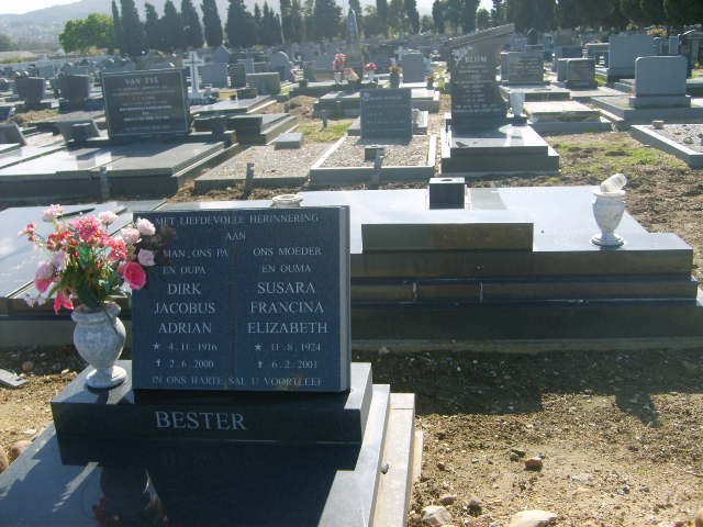 BESTER Dirk Jacobus Adrian 1916-2000 &amp; Susara Francina Elizabeth 1924-2001