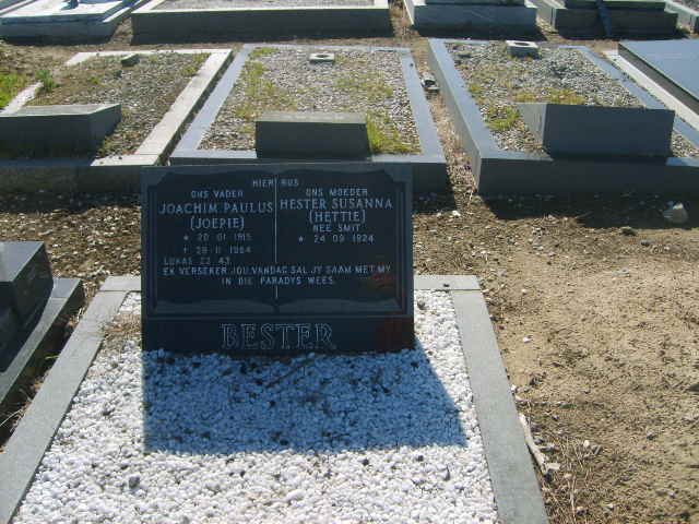 BESTER Joachim Paulus 1915-1984 &amp; Hester Susanna SMIT 1924-