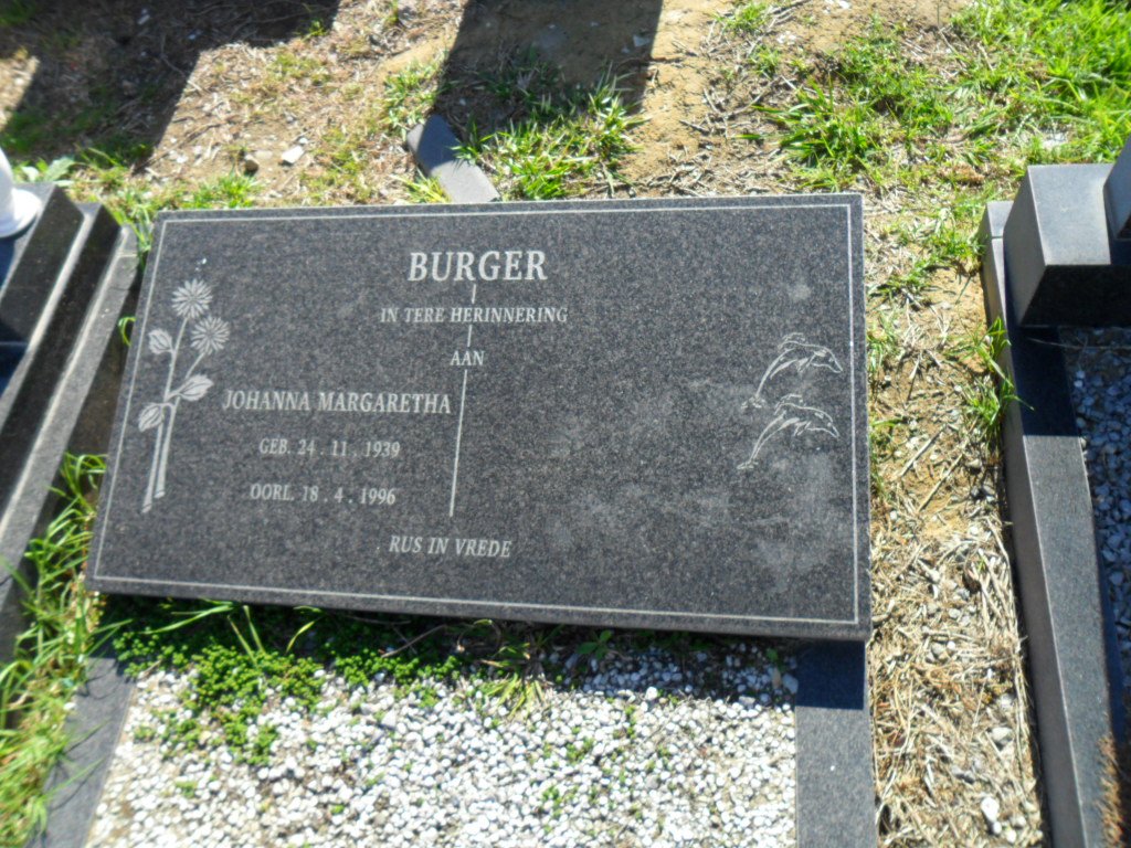 BURGER Johanna Margaretha 1939-1996