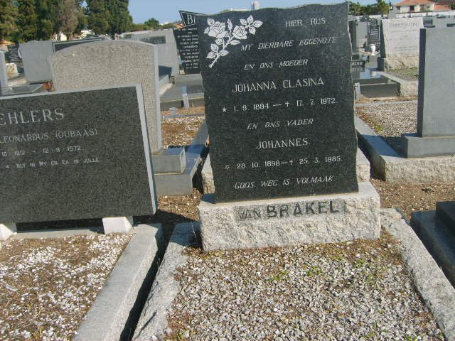 BRAKEL Johannes, van 1898-1985 &amp; Johanna Clasina 1894-1972