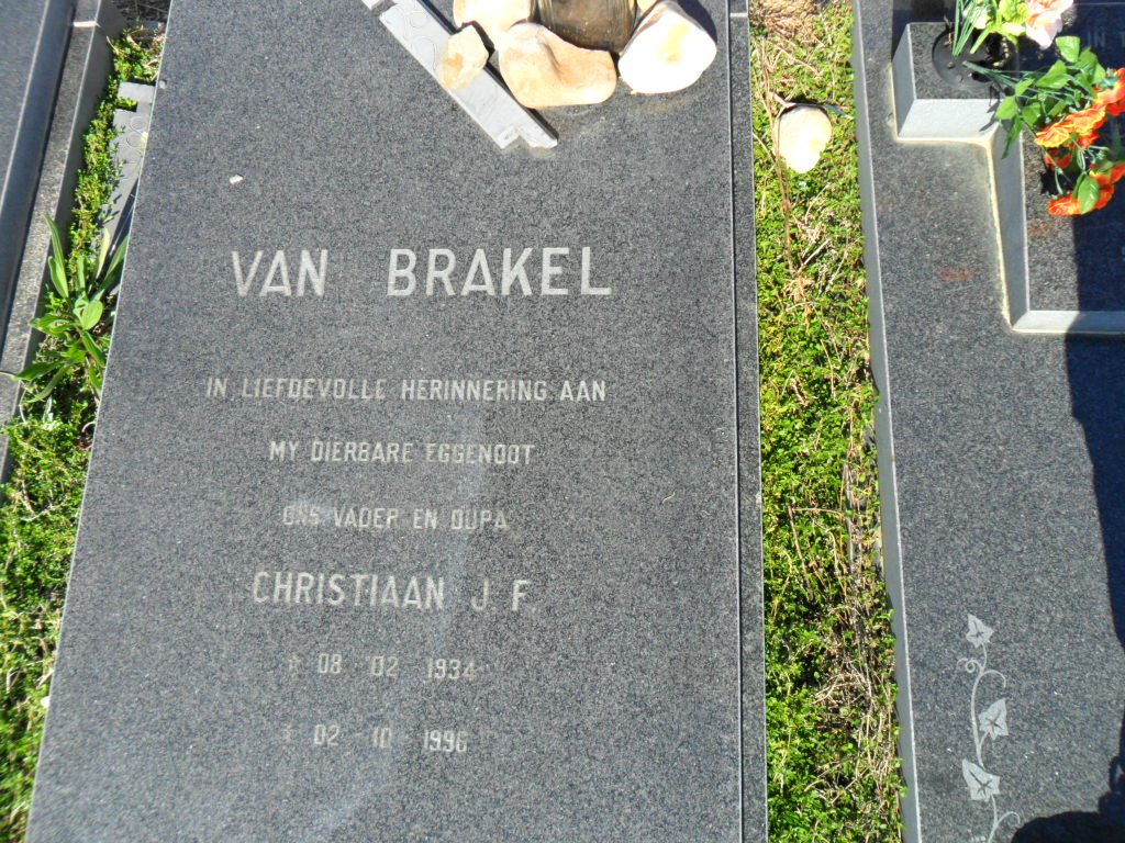 BRAKEL Christiaan J.F., van 1934-1996