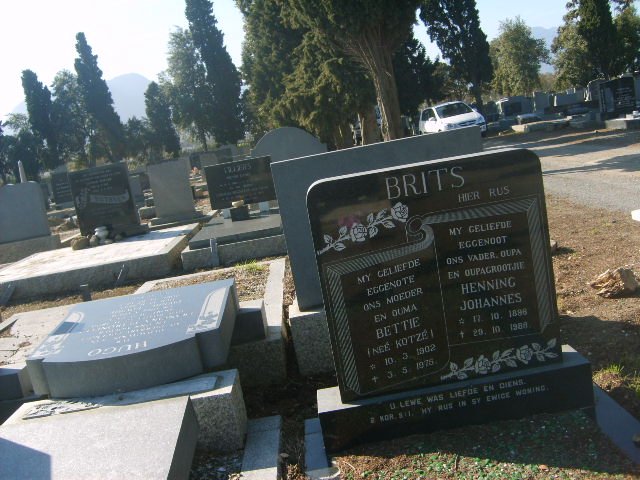 BRITS Henning Johannes 1898-1988 &amp; Bettie KOETZE 1902-1975