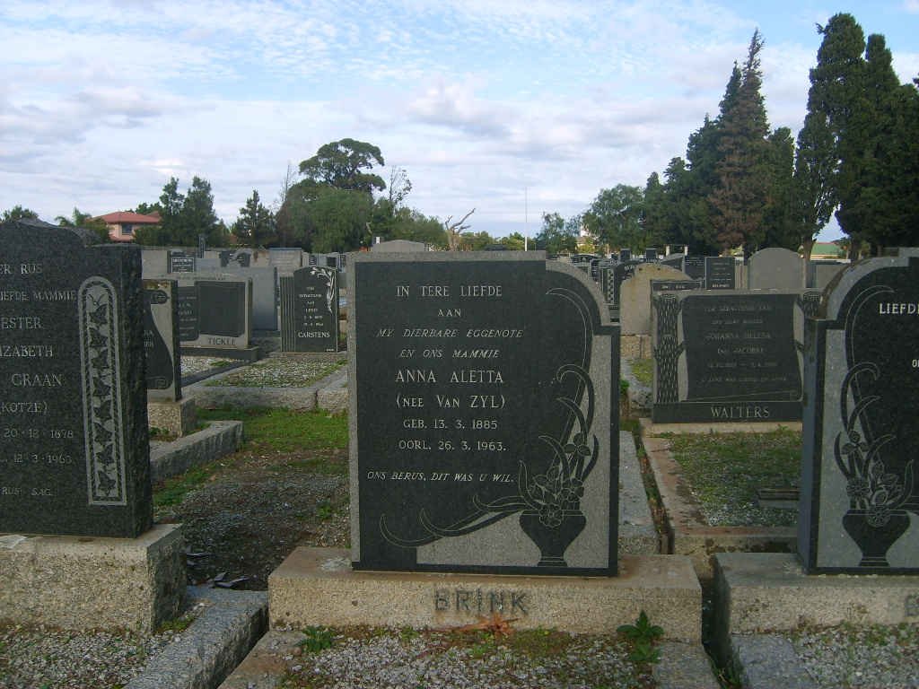 BRINK Anna Aletta nee van ZYL  1885-1963