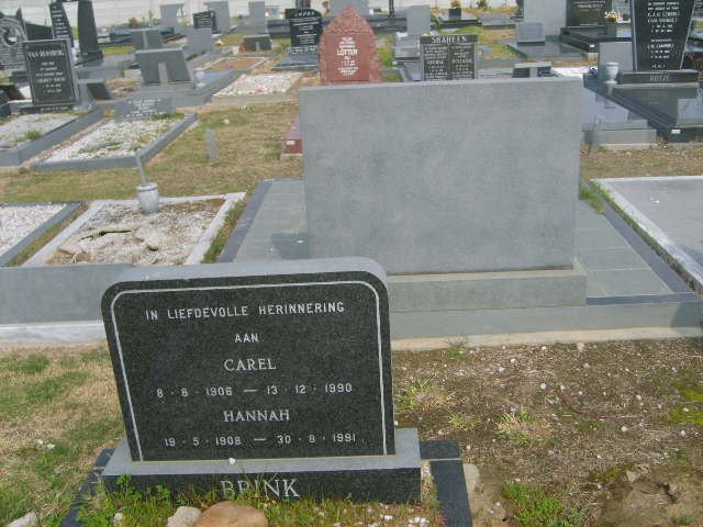BRINK Carel 1906-1990 &amp; Hannah 1908-1991