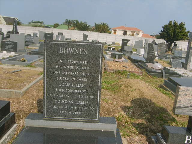 BOWNES Douglas James 1946-1990 &amp; Joan Lilian BORCHARDT 1947-1990
