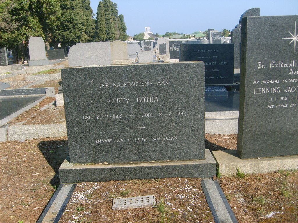 BOTHA Gerty 1889-1964