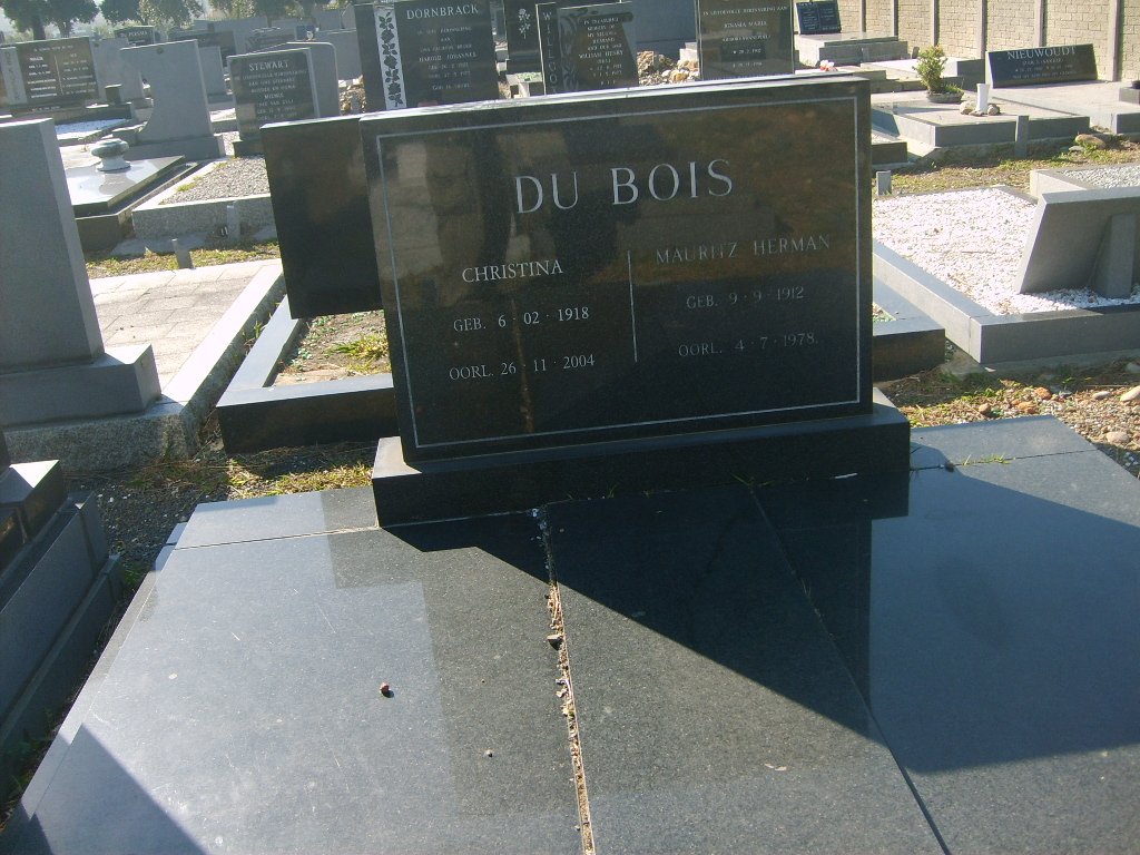 BOIS Mauritz Herman, du 1912-1978 &amp; Christina 1918-2004