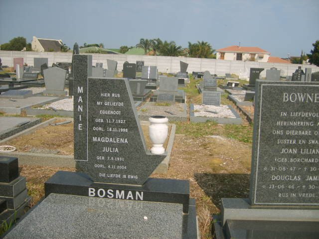 BOSMAN Manie 1927-1998 &amp; Magdalena Julia 1931-2004